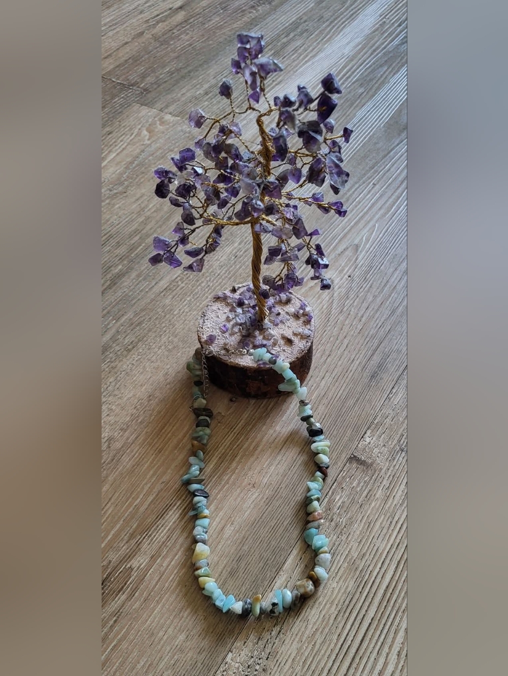 Natural Amazonite Chip Stone Necklace